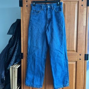 blue denim flare jeans